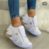 Breakj Sneakers Women's Autumn New 43 Large-Size Leisure Thick-Soled Jagged Old Shoes Single