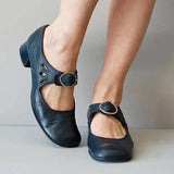 Breakj 2023 Spring New Low Heel Buckle With Shallow-Mouth Single Shoe Size 40-43 Single