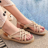 Breakj Sandals Woman Shoes Braided Rope With Traditional Casual Style And Simple Creativity Fashion Sandals Women Summer