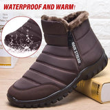 Men Boots Winter Work Shoes For Men Warm Men Winter Boots Chunky Shoes Man Sneakers Waterproof Man Cotton Shoes Large
