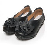 Genuine Leather Loafers Leisure Summer Platform Shoes Women Slip-On Flower Elegant Ladies Party Walking Footwear