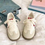 Breakj Fashion Training Shoes Women 2025 Summer New Thick-Soled Casual Women's Shoes College Style Lace Coloring Small White