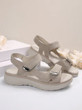 Breakj Women's Shoes Summer 2024 New Sandals Women's Sports Wind Slope And Light Velcro Large Size Slipper