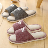 and Women Home Linen Slippers Home Indoor Non-slip Soft Bottom Summer Sandals Couple Four Seasons Cotton and