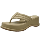 Summer Thick Bottom Slippers Comfy Women Sandals Ladies Mid-heels Flip Flops Platform Shoes Female Comfort Leisure