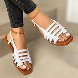 Breakj Sandals Women's Korean Version Of 2023 New Flat-Soled Single Shoes Spring And Summer Fashion Weaving Beach