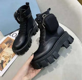 Fashion Women Ankle Boots Autumn Lace Up High Quality Leather Boot Anti-slip Wear-resistant Comfortable Women Ankle