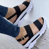 2022 Fashion Wedge Female Platform Buckle Strap Street Summer Shoes Punk Beach Wedges Women Sandals Chunky Sandalias De
