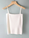 basic women tank top Summer white knit tank top Women sexy knitted camisole sleeveless strip