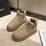 Breakj Velvet Boots Solid Color Comfortable And Versatile Winter New Anti-Skid Wear-Resistant Increased Versatile New Winter Hot