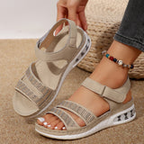 Breakj Female Thick Bottom Slope Sandals Large-Size With A Glide Water Drill Thick Bottom Cushion Sandals