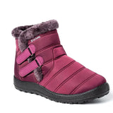 Winter Boots 2021 Non Slip Plush Warmth Snow Boots Ladies Hook Loop Solid Flats Female Short Boots Plus Size Woman