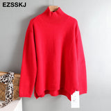 Winter basic oversize thick Sweater pullovers Women 2021 loose cashmere turtleneck Sweater Pullover female Long