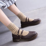 anime Japanese Student Lolita Shoes College Girl Shoes JK Commuter Uniform Shoes PU Leather Shoes cosplay Mary Jane