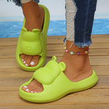New Cartoon Platform Slippers Woman Eva Thick Bottom Home Slides for Women Soft Sole Anti-Slip Beach Flip Flop Couple
