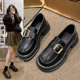 Sole Heighten Small Leather Shoes Women's Shoes Autumn 2023 New British Style Fashion Loafers Mixed With Mary Jane Single