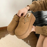 Breakj Fur Slippers Women Wear 2025 New Spring Plus Velvet Thick Back Half Slippers Fashion Slippers