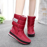 Boots Women Shoes 2023 Mid-calf Women Winter Platform Boots Round Toe Solid Warm Plush Shoes Woman Zapatos De Mujer