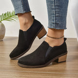 Breakj 36-43-43-Yard Women's Shoes In The Spring And Autumn Of 2025 Pointed Thick Heel Deep Mouth Single Shoes Simple Heel Heel Shoes