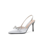 Breakj Silk And Satin Bow Bridal Bridal Design Small Master Wedding Dress High Heel Wedding Shoes Hollow Bag Head Sandals