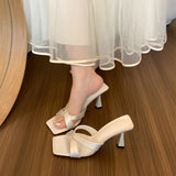 French Open Toe Thin With Cool Slippers Female Summer Outside Wear Evening Wind Temperament High With A Word