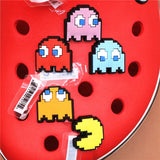 imitation Game Style PVC Shoe Charms Cute Pac-Man Shoe Accessories Shoe Buckle Decorations fit Croc JIBZ Kids X-mas