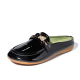 Luxury Slides Women Mules Summer Sandals flat Leather slippers Multicolor designer brand shoes