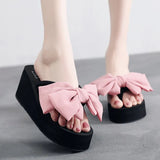High Heel Women's Fashion Wear Casual Sandals and Slippers Summer Fashion New Elegant Bow Sandals Womens Slippers