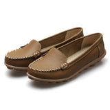 Sale Genuine Leather Women Shoes 2017 Fashion Lace up Casual Flat Shoes Peas Non-Slip Outdoor Shoes Plus Size 34