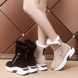 Ankle Boots Winter 2021 Platform Boots Side Zipper Snow Boots Women Increase Shoes Women Warm Plush Booties Botas