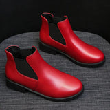 Size Short Boots Children's 2023 Spring And Autumn New Red Martin Boots Round Head, Thick Heels, Medium Heels, Tight Short