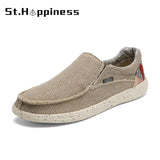 Summer New Men's Canvas Boat Shoes Outdoor Convertible Slip On Loafer Fashion Casual Flat Non-Slip Beach Shoes Big Size