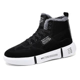 o'clock Winter High-top Men Plush Shoes Fashion Casual Couple Footwear Comfort Warm Lined Sneakers Lace-up