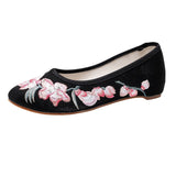 Breakj Shoes Single Shoes Fashion Embroidered Cloth Shoes With A Cheongsam Pedal Women's Shoes Spring And Autumn National