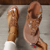 Round Head Sandals, Small Broken Flower Sandals, Large Size Leisure Flat-Soled Independent Station