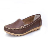 Sale Genuine Leather Women Shoes 2017 Fashion Lace up Casual Flat Shoes Peas Non-Slip Outdoor Shoes Plus Size 34