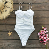 Pure White Bra-Meared Swimsuit Women 2025 New All-In-One Sexy