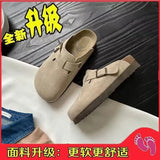 Boken Shoes Half-Pack Slippers Women's Spring And Summer 2023 New Retro One-Toe Slippers Lazy Ins
