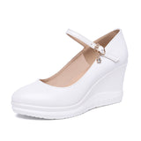 Shoe Women's Slope Heel 2023 Spring New Style Waterproof Platform Pointed Work Shoes High Heel Slope Heel Cheongsam Catwalk