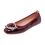 Summer Women's Patent Leather Shoes New Ballet Flats Shoes Women Foldable Soft Square Toe Rhinestone Crystal Flats