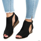Open Toe Wedges Sandals Woman 2022 Summer Shoes Woman Fashion Gladiator Sandals Buckle Strap Wedges Shoes Casual Solid