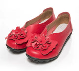 Genuine Leather Loafers Leisure Summer Platform Shoes Women Slip-On Flower Elegant Ladies Party Walking Footwear