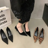 Toe Leopard Sexy High Heels Women Shoes Autumn 2024 Designer Elegant Dress Party Shoes Fashion Goth Pumps New