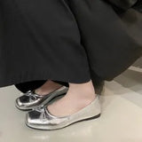 Flat Shoes Women Ballerinas Square Toe Slip on Ballet Flats Lazy Loafers Moccasins Ladies Casual Comfort Shoes