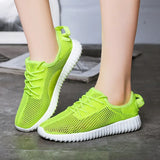 Summer Women Vulcanized Shoes for Breathable Mesh Shoes Women Sneakers Lightweight Mesh Casual High Quality Green