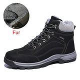 Classic Winter Warm Men Boots Split Leather Outdoor Snow Boots Handmade Waterproof Working Non-slip Ankle