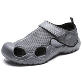 Summer Men's Sandals Breathable Mesh Beach Shoes Outdoor Casual Shoes Sneakers Non-Slip Soft Bottom Hole Sandals