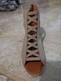 2020 Women Square Heel Sandals Peep Toe Hollow Out Chunky Gladiator Sandals With Strap Black Spring Summer Shoes