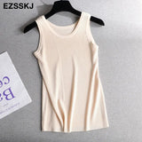summer Women o-neck Knitted tank top baisc camis casual Sleeveless vest Female slim tanks short