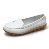 Sale Genuine Leather Women Shoes 2017 Fashion Lace up Casual Flat Shoes Peas Non-Slip Outdoor Shoes Plus Size 34